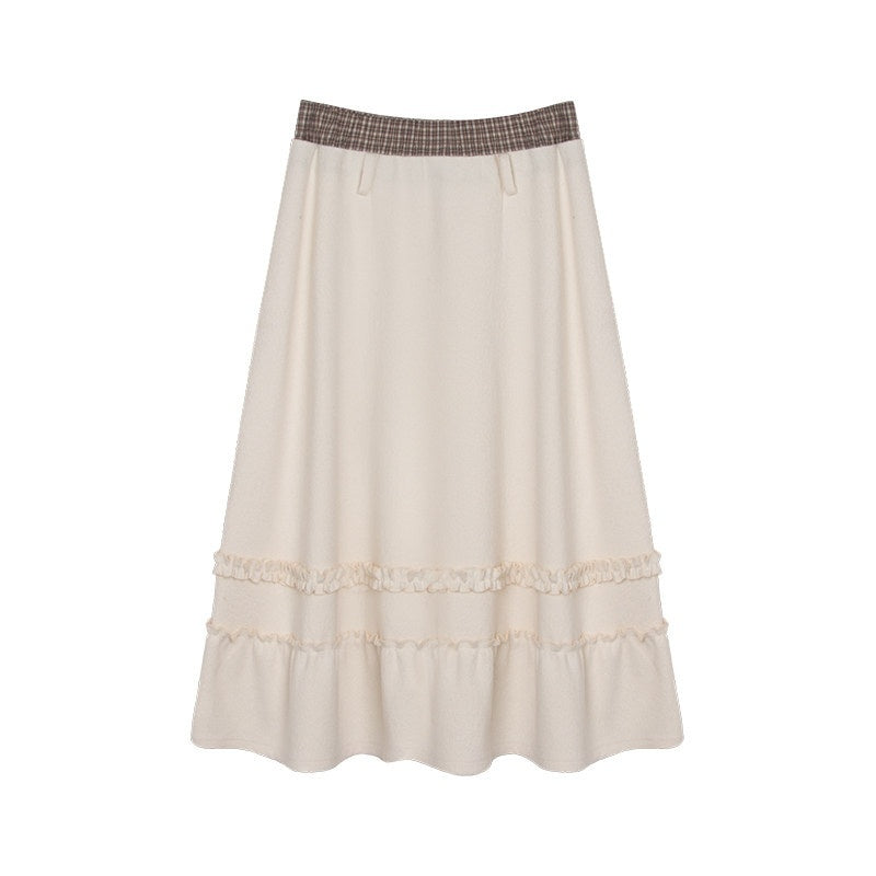 NAPSNAPS_Layered_Waist_Splice_Lace_Ruffle_A_Line_Women&