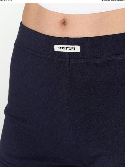 NAPSNAPS Lettuce Edge Asymmetric High Waist Zipper Slim Women&