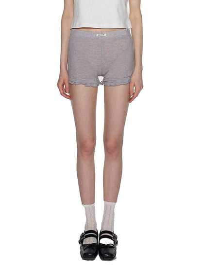NAPSNAPS Lettuce Edge Asymmetric High Waist Zipper Slim Women&