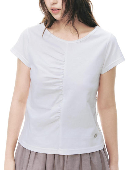 NAPSNAPS Light Blue Front Pleat Waist Cinch Women&