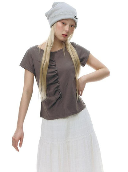 NAPSNAPS Light Blue Front Pleat Waist Cinch Women&