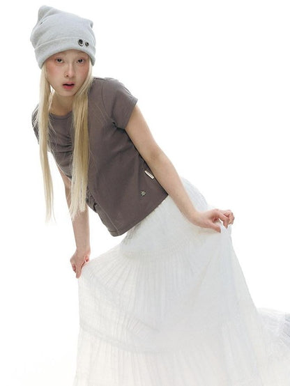 NAPSNAPS Light Blue Front Pleat Waist Cinch Women&