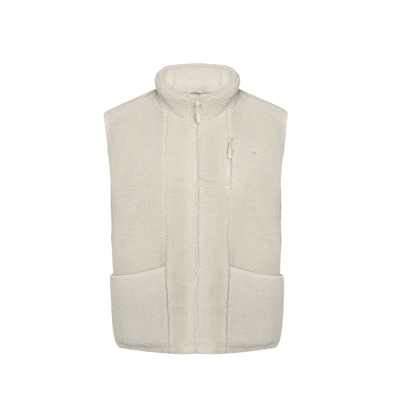 NAPSNAPS_Light_Gray_Lambswool_Patch_Embroidered_Stand_Collar_Women&