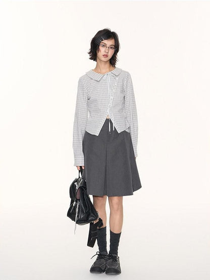 NAPSNAPS Light Gray Patchwork Check A Line Utility Women&