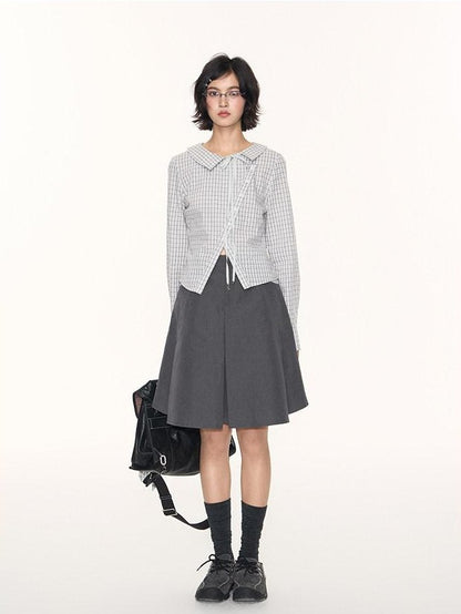 NAPSNAPS Light Gray Patchwork Check A Line Utility Women&