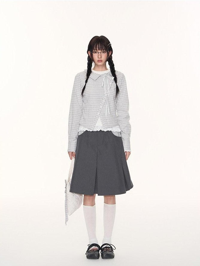 NAPSNAPS Light Gray Patchwork Check A Line Utility Women&