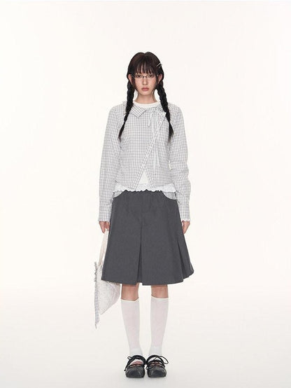 NAPSNAPS Light Gray Patchwork Check A Line Utility Women&