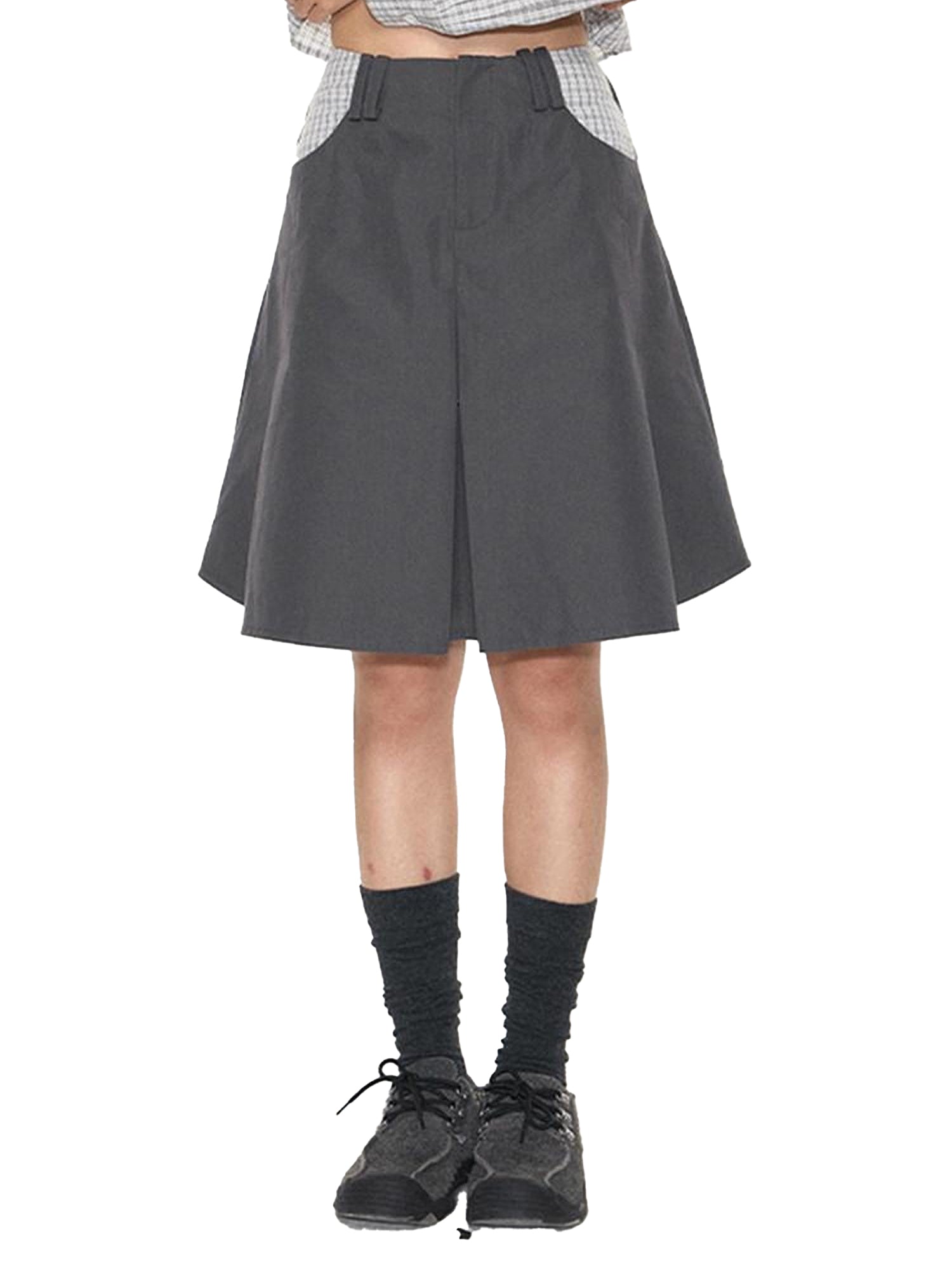 NAPSNAPS Light Gray Patchwork Check A Line Utility Women&