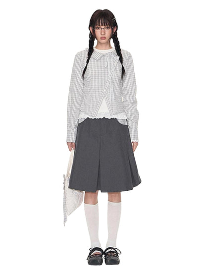 NAPSNAPS Light Gray Patchwork Check A Line Utility Women&