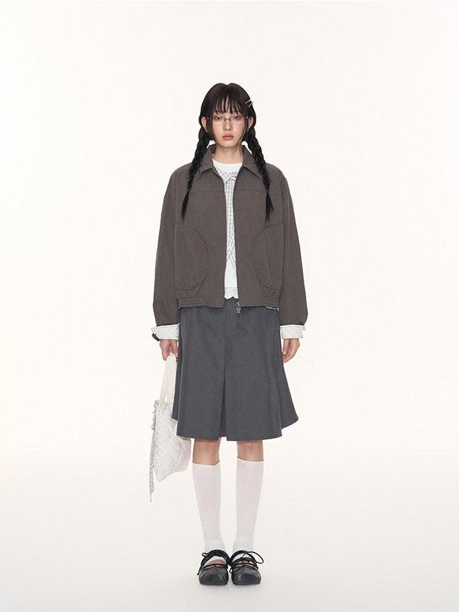 NAPSNAPS Light Gray Patchwork Check A Line Utility Women&