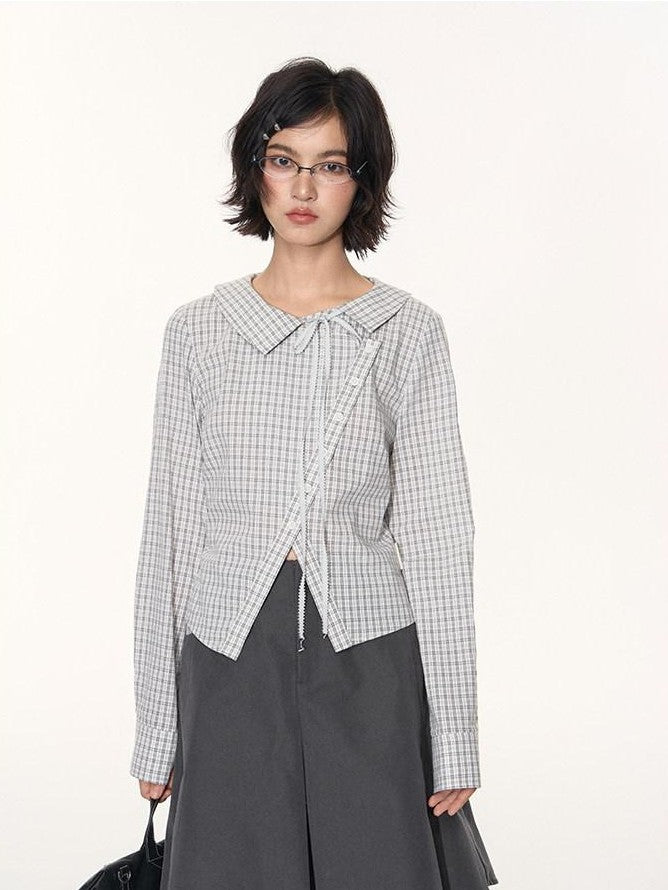 NAPSNAPS Light Gray Patchwork Check A Line Utility Women&