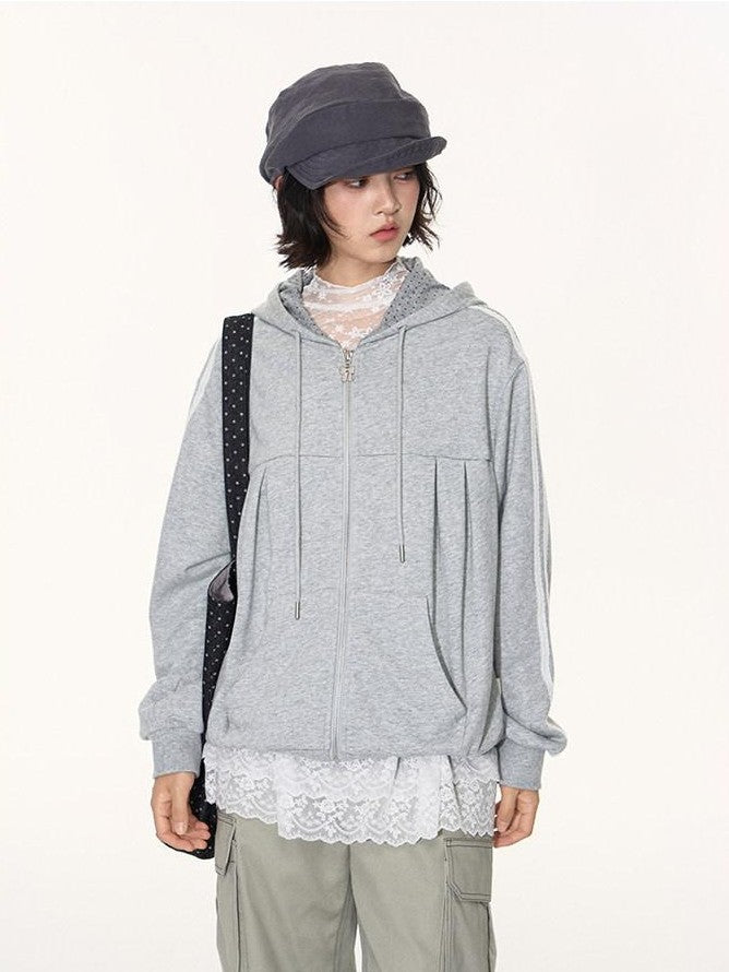 NAPSNAPS Light Heather Gray Lace Ribbon Bow Patchwork Women&