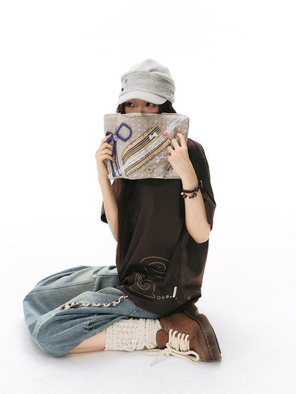 NAPSNAPS Light Wash Woven Strap Pocket Distressed Women&