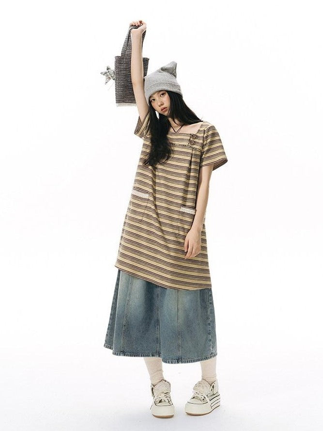 NAPSNAPS Light Wash Woven Strap Pocket Distressed Women&