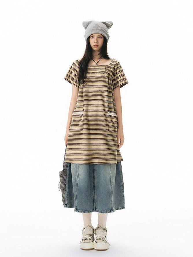 NAPSNAPS Light Wash Woven Strap Pocket Distressed Women&