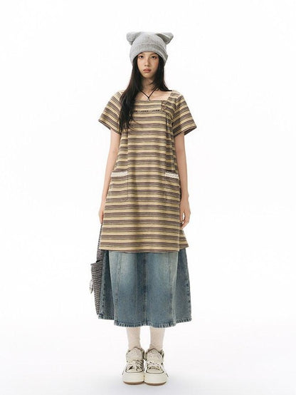 NAPSNAPS Light Wash Woven Strap Pocket Distressed Women&