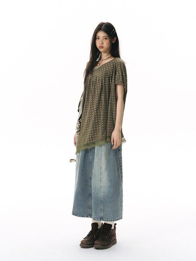 NAPSNAPS Light Wash Woven Strap Pocket Distressed Women&