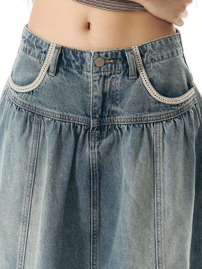 NAPSNAPS Light Wash Woven Strap Pocket Distressed Women&