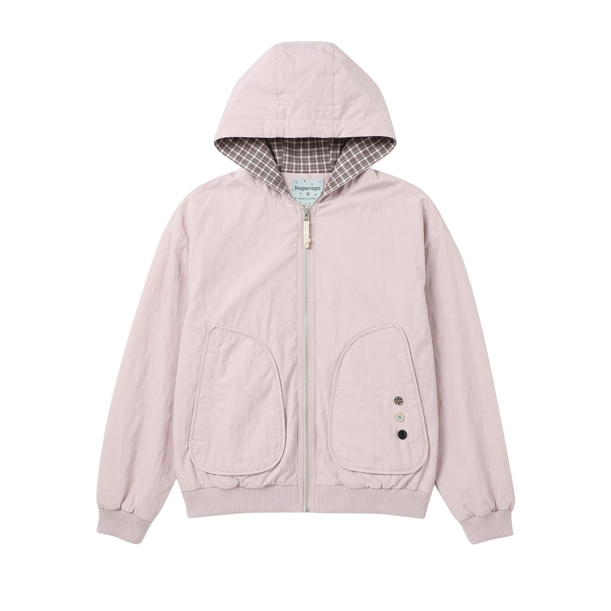 NAPSNAPS_Lined_Plaid_Color_Block_Loose_Fit_Drop_Shoulder_Women&