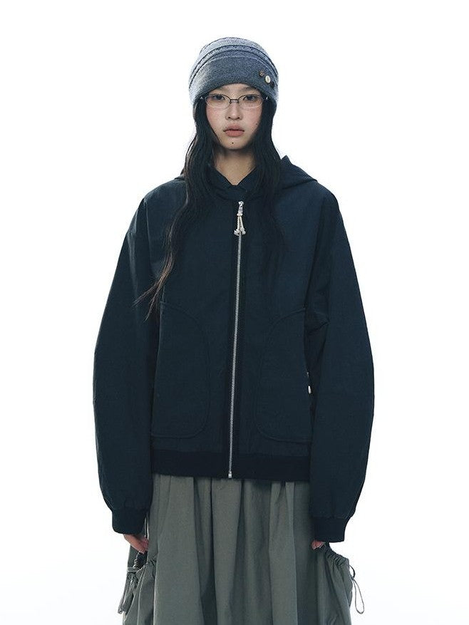NAPSNAPS Lined Plaid Color Block Loose Fit Drop Shoulder Women&