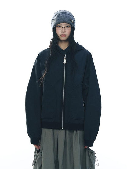 NAPSNAPS Lined Plaid Color Block Loose Fit Drop Shoulder Women&