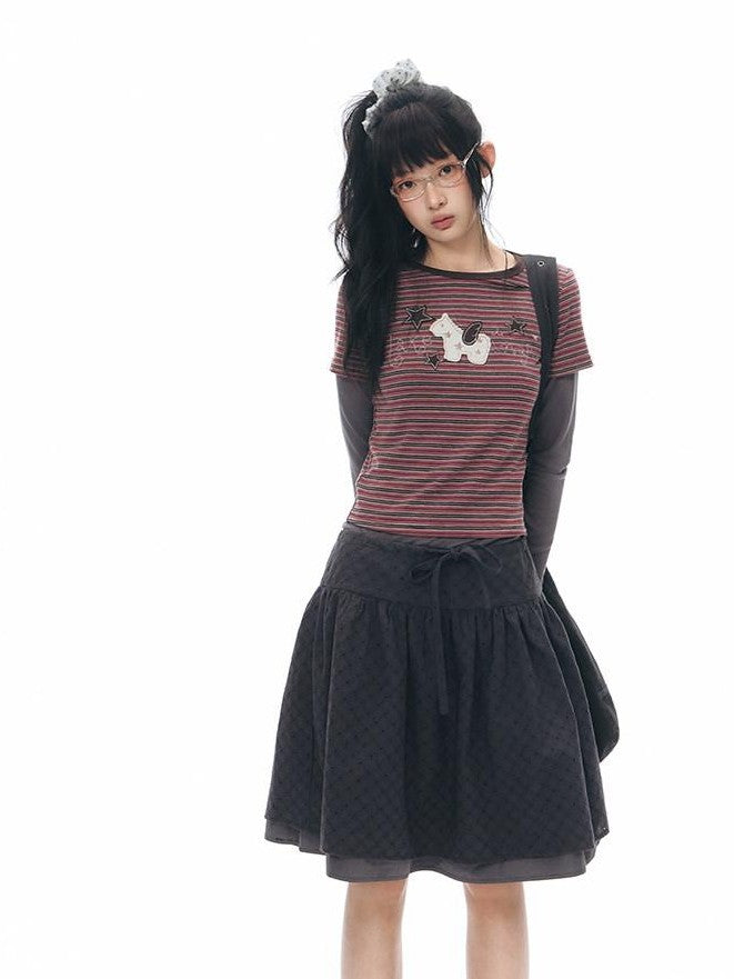NAPSNAPS Little Horse Applique Embroidery Slim Fit Women&
