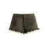 NAPSNAPS Military Green Patchwork Lace Trim Women&