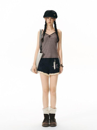 NAPSNAPS Military Green Patchwork Lace Trim Women&