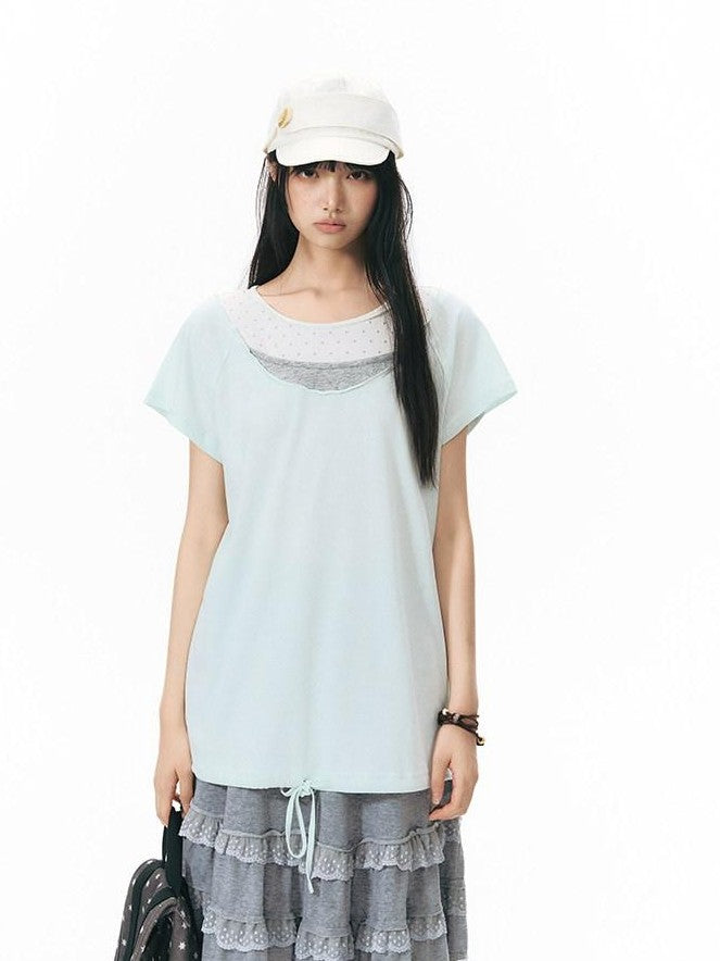 NAPSNAPS Mint Faux Layered Star Neckline Women&