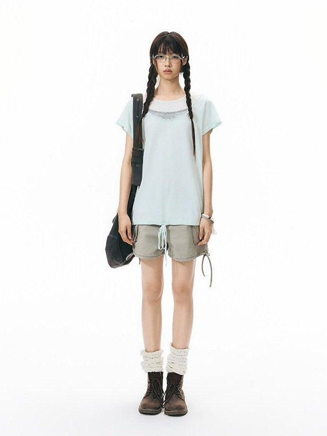 NAPSNAPS Mint Faux Layered Star Neckline Women&
