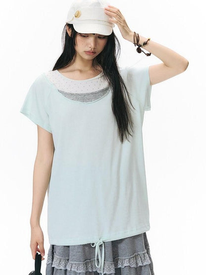 NAPSNAPS Mint Faux Layered Star Neckline Women&