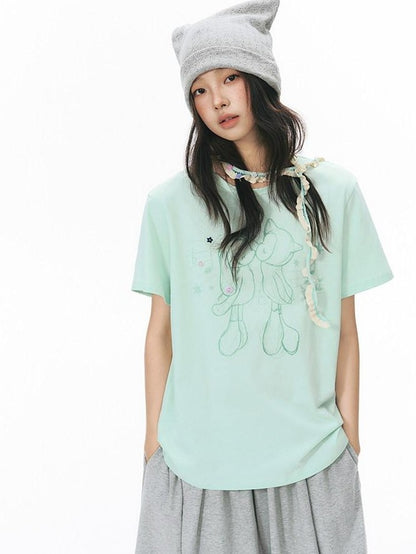 NAPSNAPS Mint Kiss Print Color Button Women&