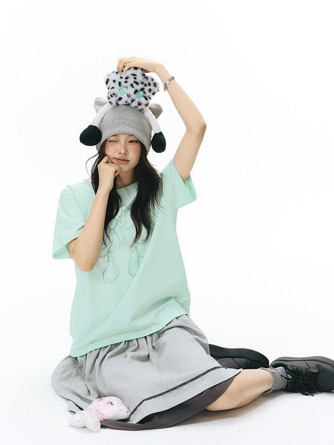 NAPSNAPS Mint Kiss Print Color Button Women&