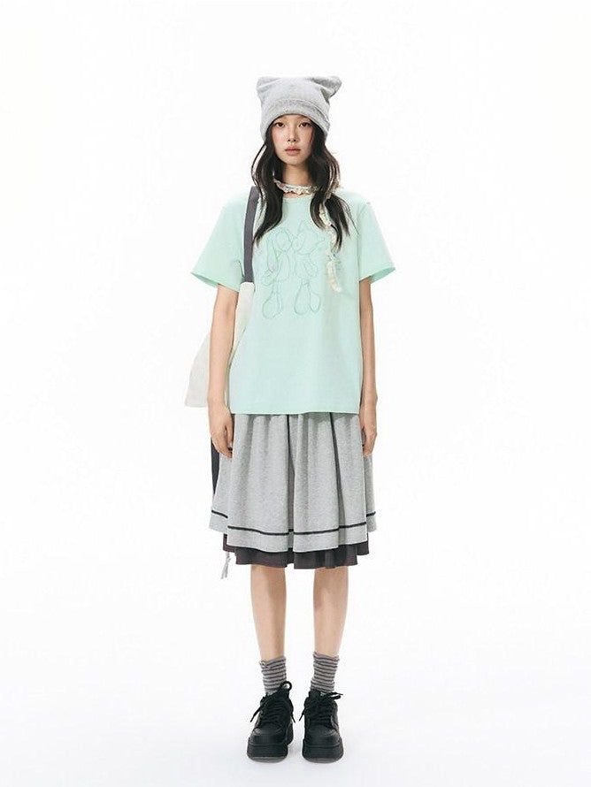 NAPSNAPS Mint Kiss Print Color Button Women&