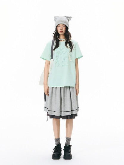 NAPSNAPS Mint Kiss Print Color Button Women&