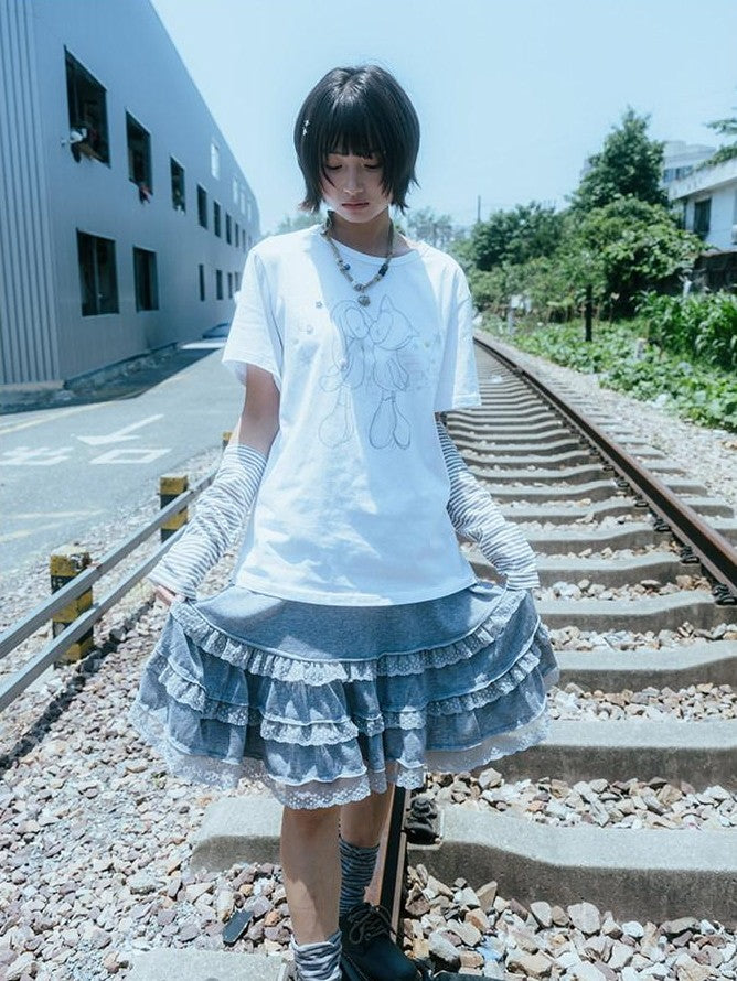 NAPSNAPS Mint Kiss Print Color Button Women&