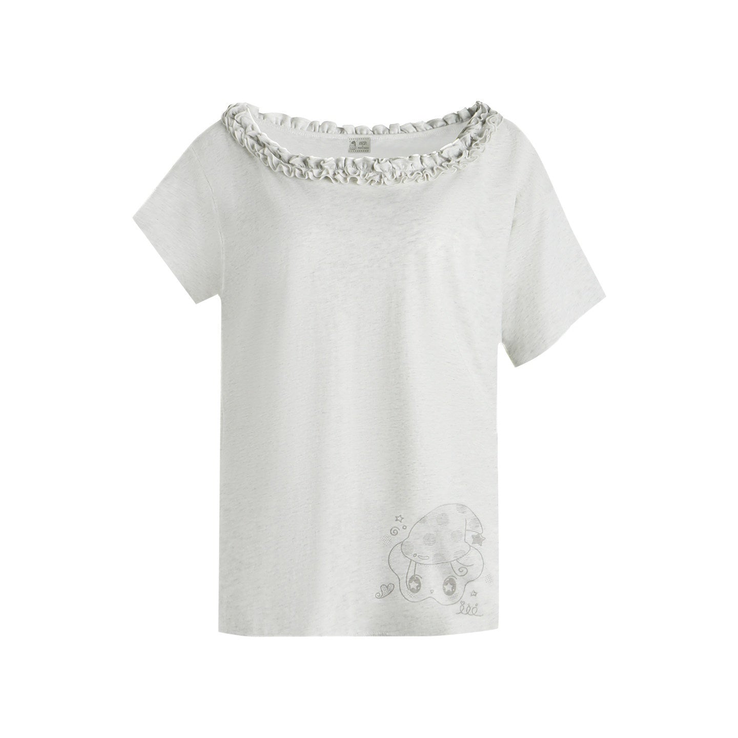 NAPSNAPS_Mottled_Cream_Printed_Ruffle_Edge_Asymmetric_Women&