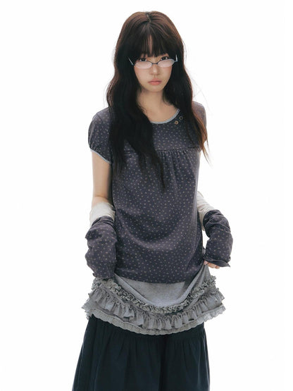 NAPSNAPS Navy Floral Patchwork Knitted Women&