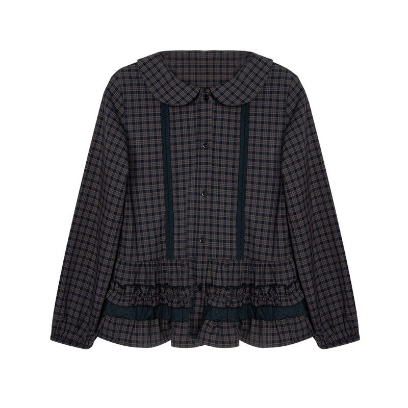 NAPSNAPS_Navy_Plaid_Lace_Trim_Detachable_Layered_Doll_Collar_Women&