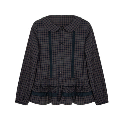 NAPSNAPS_Navy_Plaid_Lace_Trim_Detachable_Layered_Doll_Collar_Women&