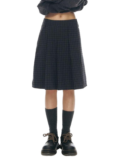 NAPSNAPS Navy Plaid Utility One Piece Pleated Women&