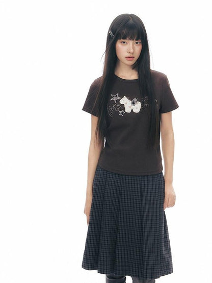 NAPSNAPS Navy Plaid Utility One Piece Pleated Women&
