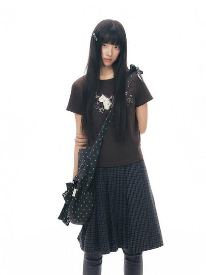 NAPSNAPS Navy Plaid Utility One Piece Pleated Women&