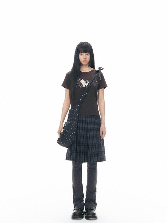 NAPSNAPS Navy Plaid Utility One Piece Pleated Women&