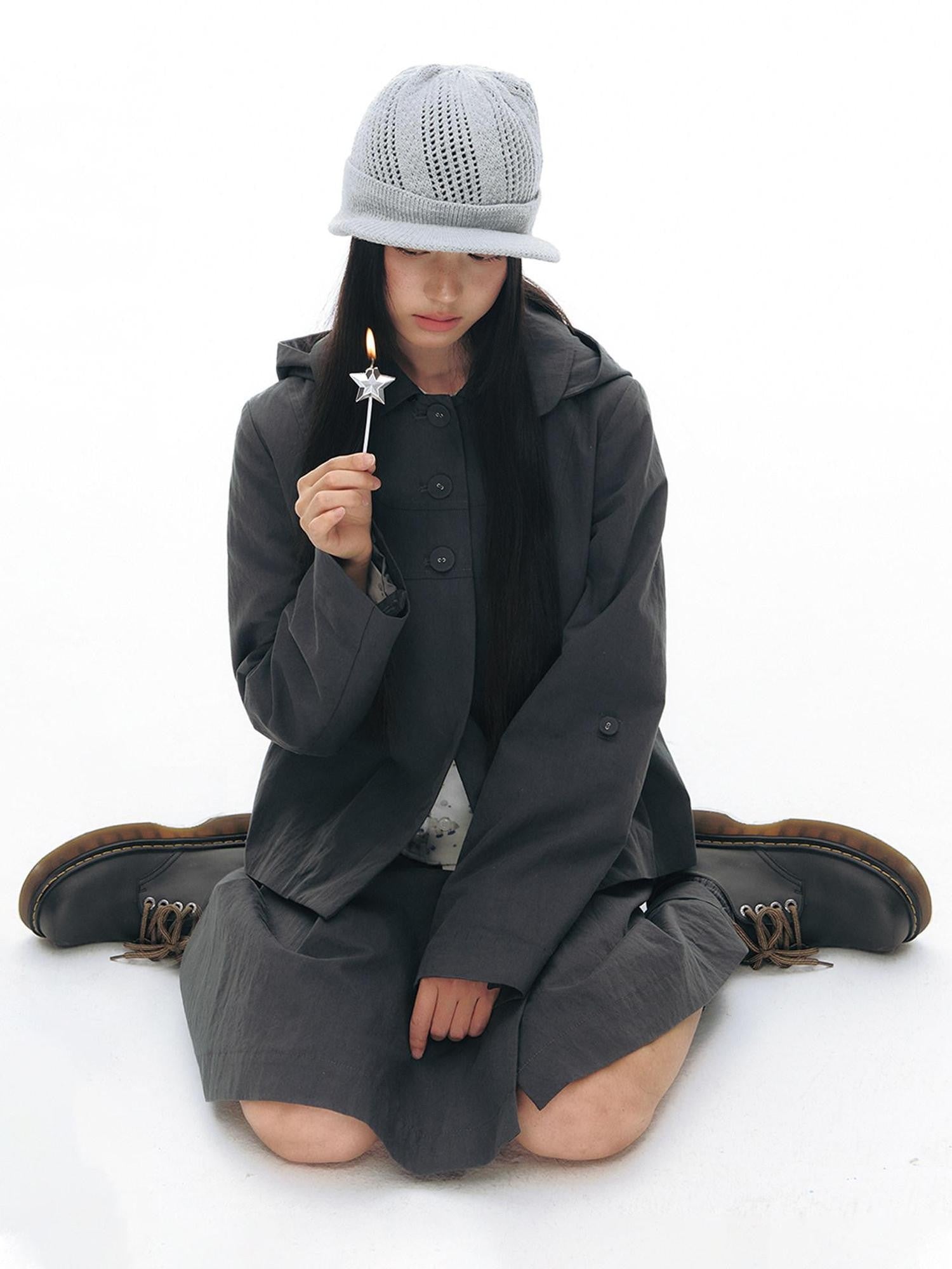 NAPSNAPS Navy Plaid Utility One Piece Pleated Women&