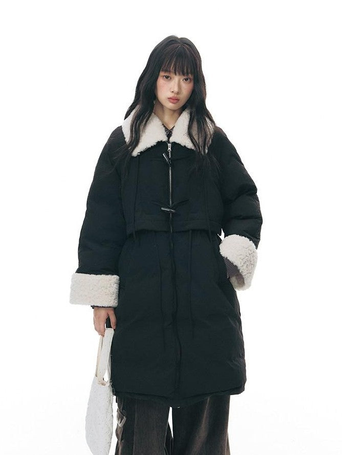 NAPSNAPS Over Knee High Waist Cinch Detachable Fur Women&