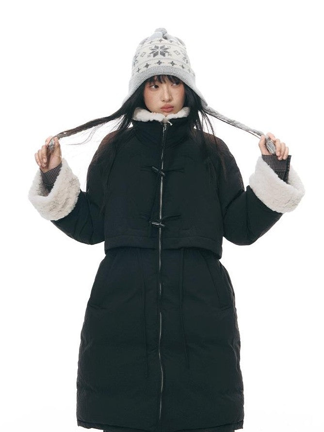 NAPSNAPS Over Knee High Waist Cinch Detachable Fur Women&