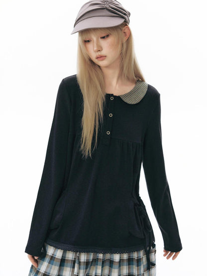 NAPSNAPS Patchwork Doll Collar Pocket Women&