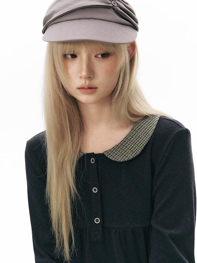 NAPSNAPS Patchwork Doll Collar Pocket Women&
