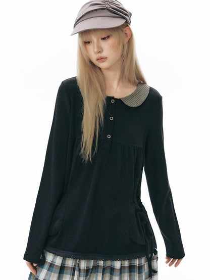 NAPSNAPS Patchwork Doll Collar Pocket Women&